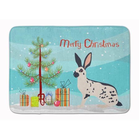 Carolines Treasures English Spot Rabbit Christmas Machine Washable Memory Foam Mat BB9328RUG